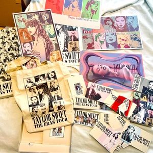 Taylor swift ERAS TOUR swag—VIP box--missing lanyard,  tote bag, one poster .